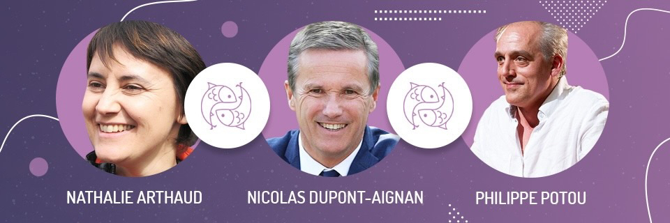 Nathalie Arthaud, Nicolas Dupont-Aignan, Philippe Potou